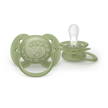 Philips AVENT SCF093/06 ciuccio per bambino Ciuccio ultra morbido Ortodontico Silicone Verde, Arancione