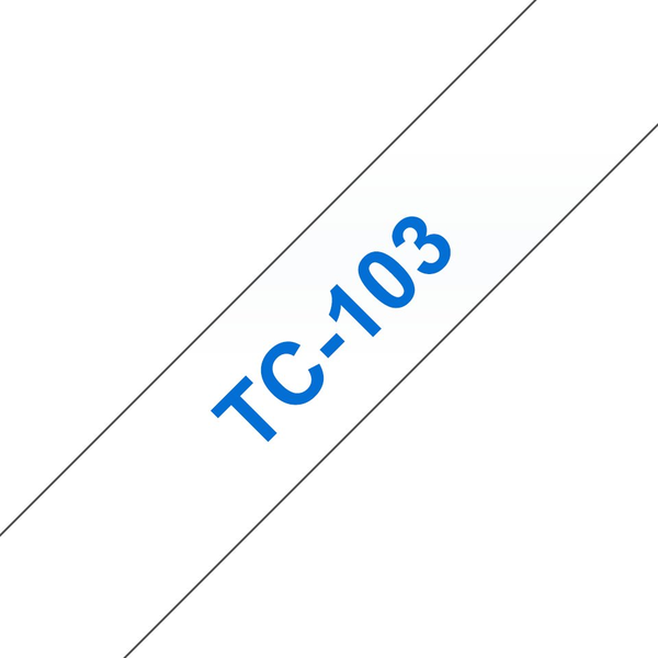 Brother TC-103 etiketbånd Blå på transparent