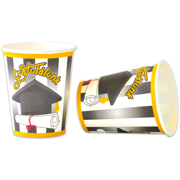 Gratulálunk! papírpohár ballagásra - 6 darabos (FUN101)