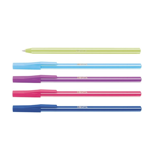 ICO Signetta Mix kupakos golyóstoll 0,7mm / Kék 30 db henger alakú tartóban (9020001059)