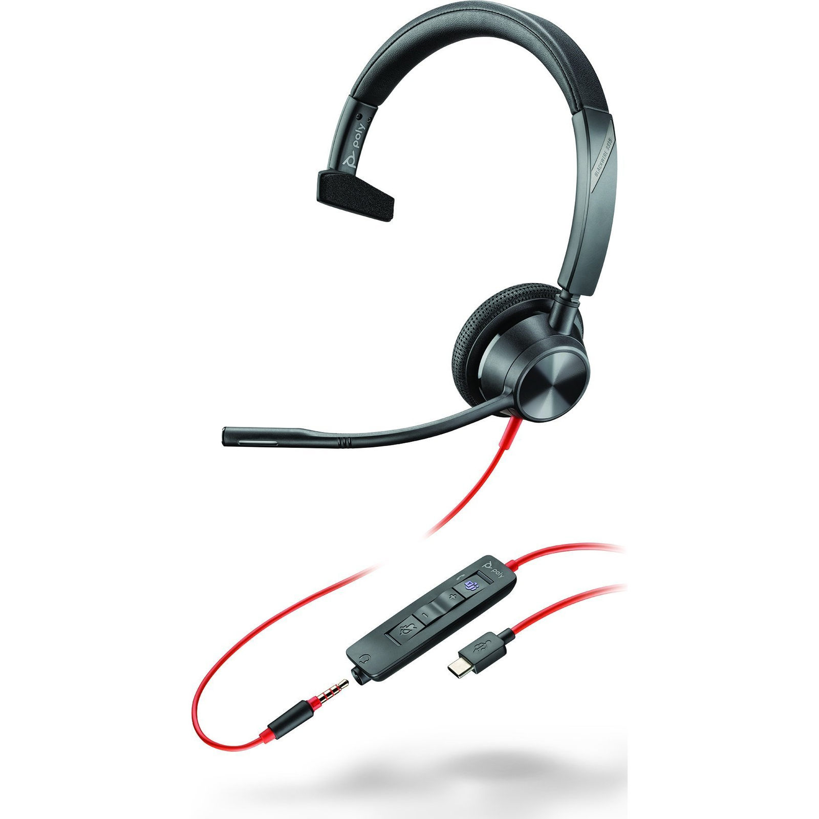 Poly Blackwire 3315 Microsoft Teams Certified USB-C Headset 76J15AA (76J15AA)