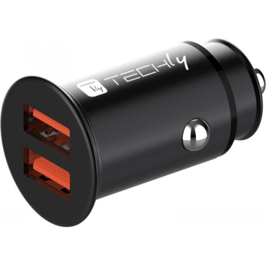 Techly IUSB2-CAR5-AA36W mobiltelefon töltő Univerzális Fekete Szivargyújtó Gyorstöltés Automatikus (IUSB2-CAR5-AA36W)