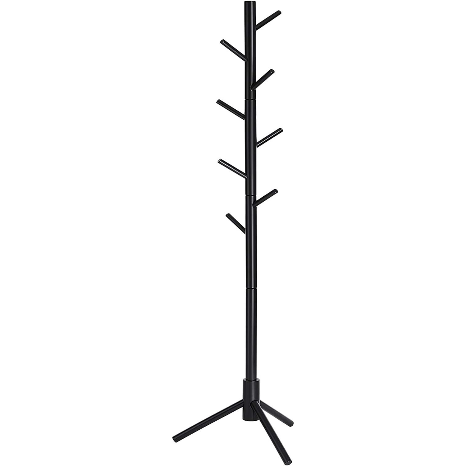 Vasagle álló ruhaállvány, 8 kampóval, fekete (RCR004B01)