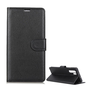 Tok álló, bőr hatású (FLIP, oldalra nyíló, asztali tartó funkció, prémium) FEKETE [Huawei P30 Pro]