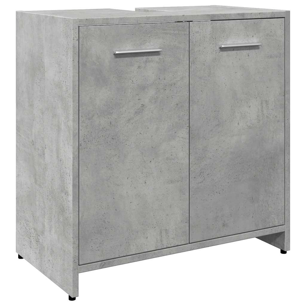 Fürdőszoba mosdószekrény beton szürke 60x33x60 cm Gépelt fa (856038)