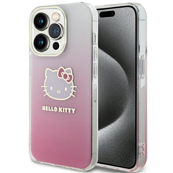 Hello Kitty IML Gradient Electrop Kitty Head iPhone 15 Pro Max telefon tok - Pink (HKHCP15XHDGKEP)