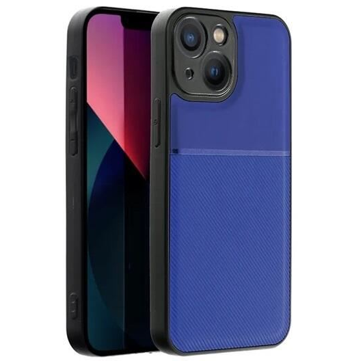 Gigapack Apple iPhone 14 mágneses, bőr hatású, csíkos mintás tok sötétkék (GP-129425) (GP-129425)