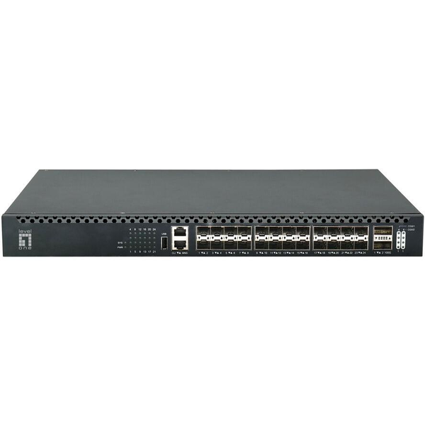 LevelOne XQS-3126 netværksswitch Administreret L3 Sort