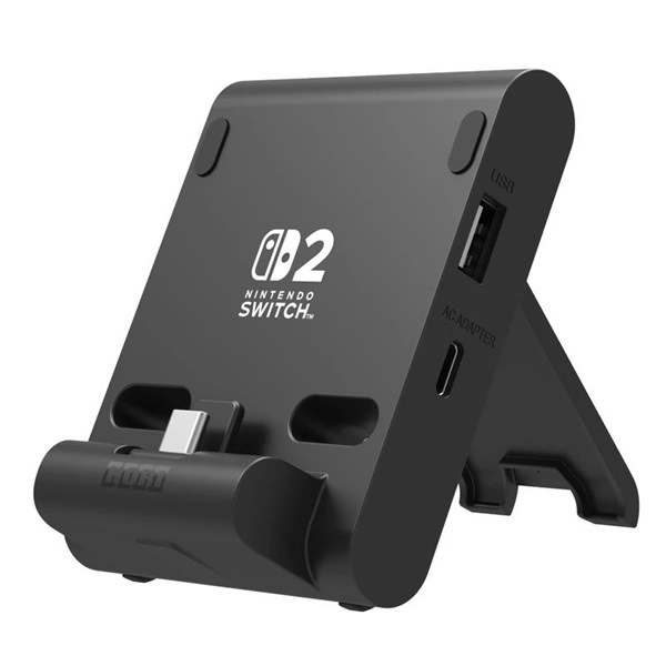 Hori Dual PlayStand Nintendo Switch 2 Official USB-A - USB-C fekete állvány és töltő (NSX-002E)