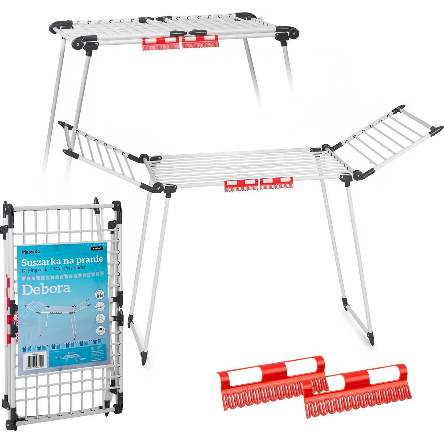 Massido Összecsukható Álló Ruhaszárító, 19 Méter Debora (688300)