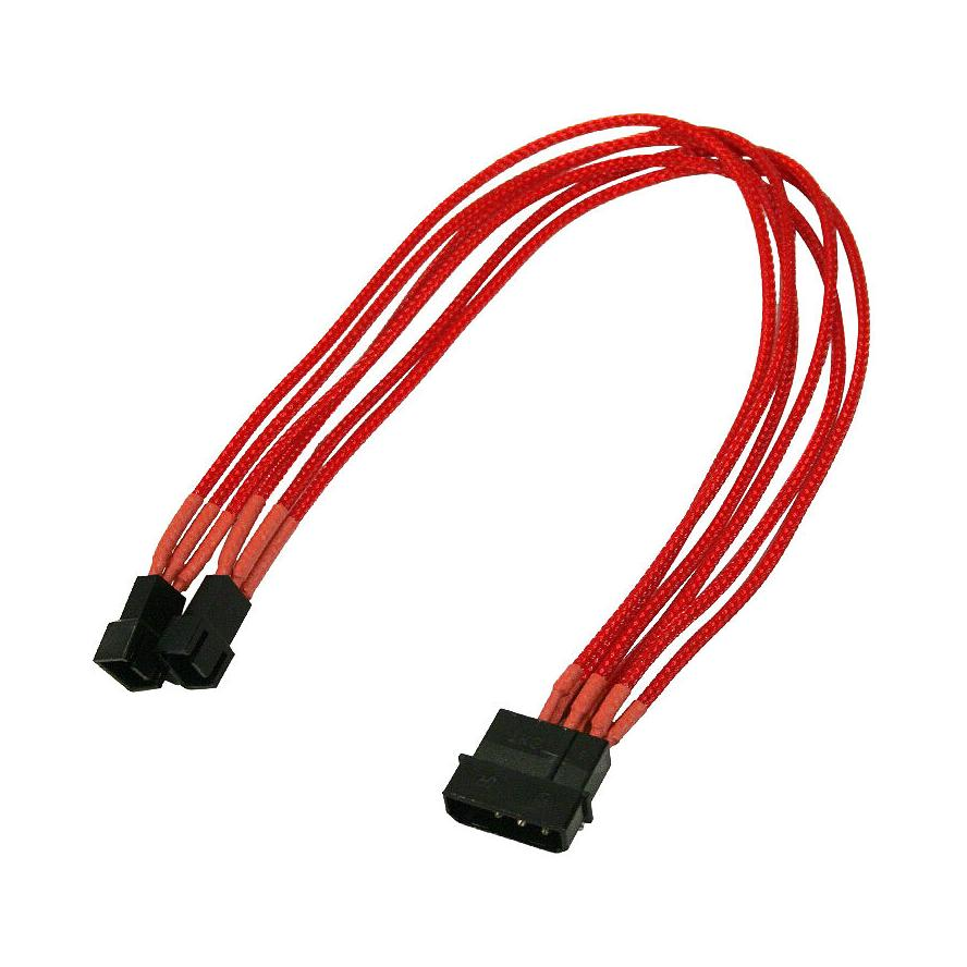 Kabel Nanoxia 4-Pin auf 2 x 3-Pin, Single, 30 cm, rot (NX42A30R) (NX42A30R)