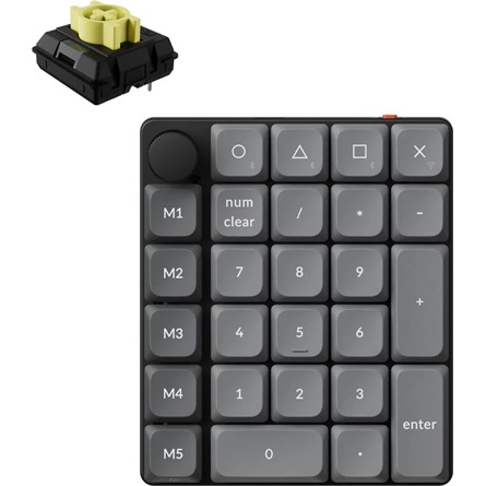 Keychron K0 Max Bluetooth / vezeték nélküli Milk POM Banana mechanikus numerikus billentyűzet fekete (K0M-H4) (K0M-H4)