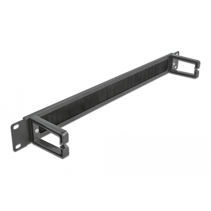 Delock 19 kábelrendező fésűs panel, 2 hurokkal 1U, fekete (66486) (66486)