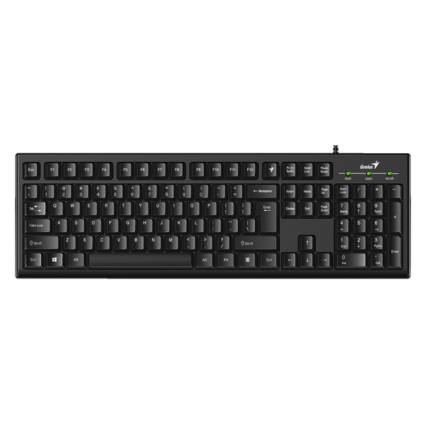 Káblová klávesnica Genius KB-100 Offcie black, Full size, odolná