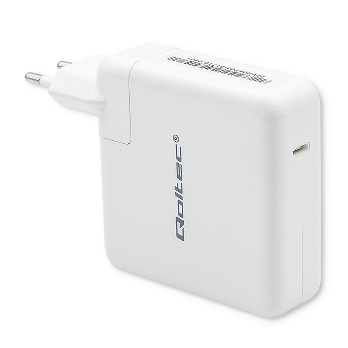 Qoltec USB-C Hálózati töltő - Fehér (96W) (51709)
