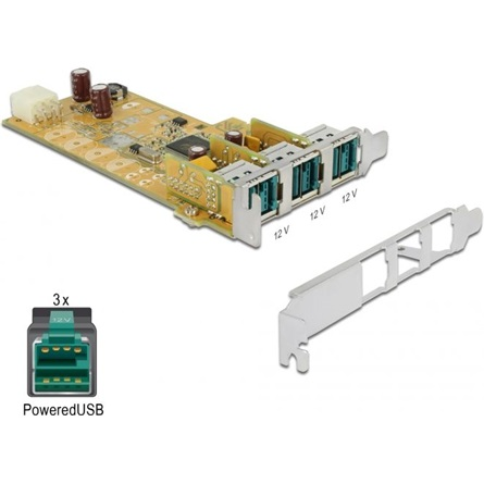 Delock PoweredUSB PCI Express Kártya  3 x 12 V