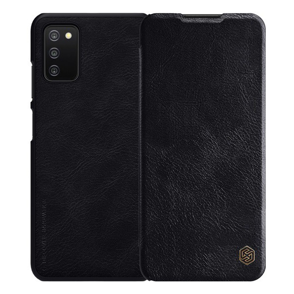 Samsung Galaxy A03S (Sm-A037F) Nillkin Qin Tok Standing, Leather Effect (Flip, Side Opening, Bank Card Holder) Черен