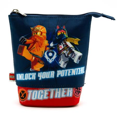 Lego Tolltartó, cipzáras, pop-up,  "Ninjago Together", kék-piros-mintás (L53324)