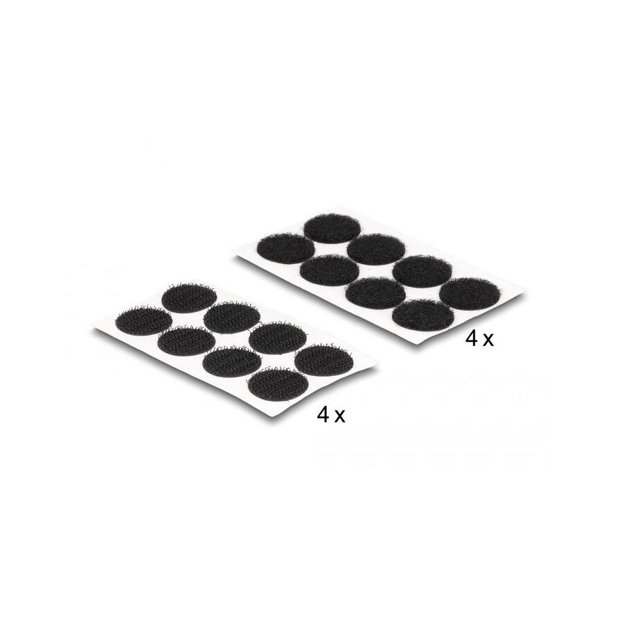 DELOCK Klettpunkte, rund, selbstklebend, 64 Stück schwarz (19088)