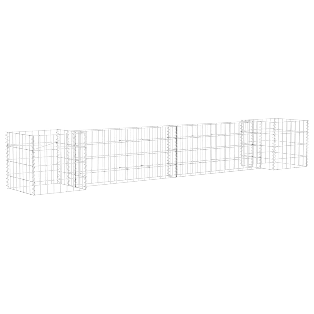H alakú acéldrót virágtartó gabion 260 x 40 x 40 cm (145658)
