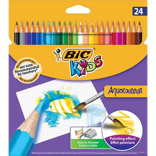 Lápices de Colores Aquarelables Bic 24 ud