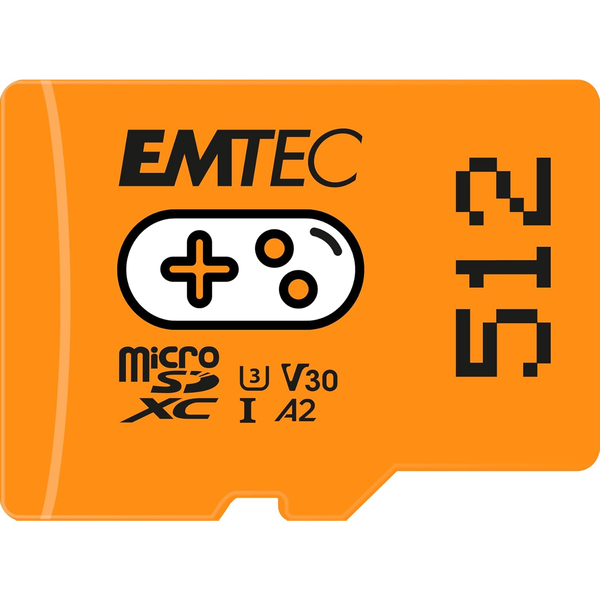 EMTEC Gaming Memóriakártya, microSD, 512GB, UHS-I/U3/V30/A2 (MEMSG512)