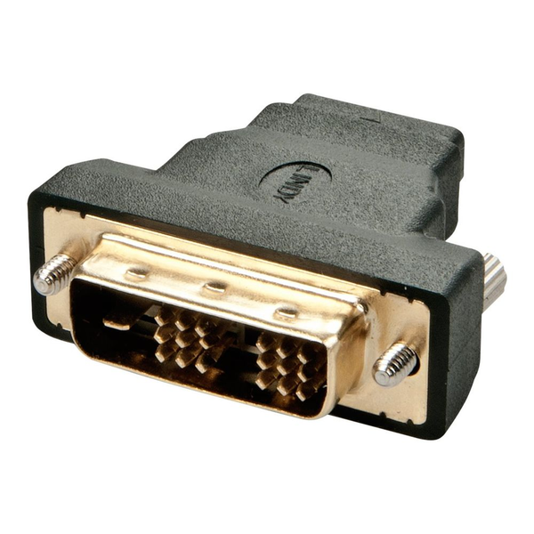 Lindy 41228 cambiador de género para cable HDMI-A FM DVI-D M Negro