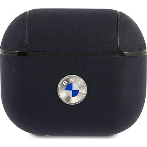 BMW Geniune Leather Silver Logo Apple AirPods 3 szilikon tok, kék (BMW266NAV)