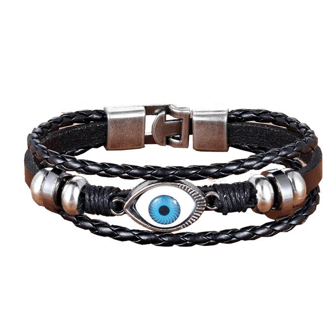 Predator Q1 bőr karkötő - fekete SPP2242 - 19cm (2669)