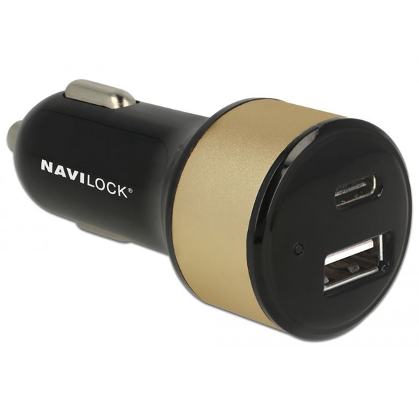 Navilock Autós töltő 1 x USB Type-C  + 1 x USB A-típusú (63069)
