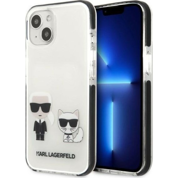 Karl Lagerfeld Karl and Choupette TPE hátlap tok Apple iPhone 13 mini, fehér (KLD1385)