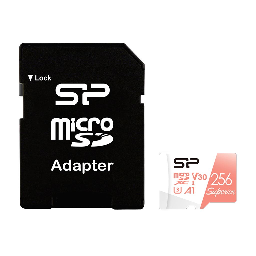256GB microSDXC Silicon Power Superior CL10 U3 V30 + adapter (SP256GBSTXDV3V20SP) (SP256GBSTXDV3V20SP)