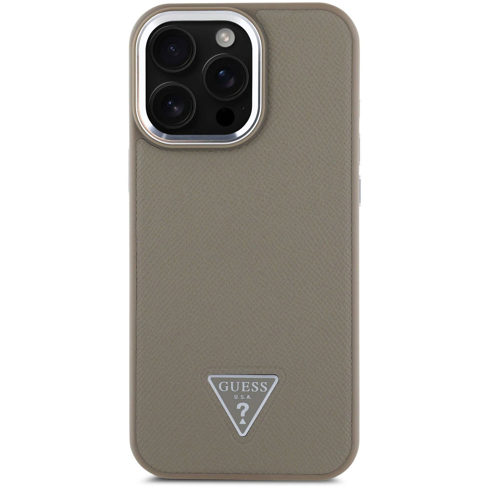 Guess PU Grained Triangle Logo iPhone 16 Pro barna tok (GUHMP16LPGTSPSW)