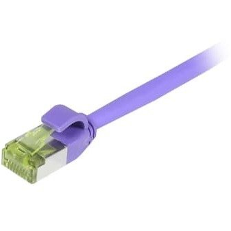 Synergy21 Patchkabel RJ45, CAT6A 500Mhz, 0,15m, lila, S-STP(S/FTP), slimline rund d=4,5mm, TPE/LSZH(Superflex), AWG28, mit CAT7 Rohkabel,