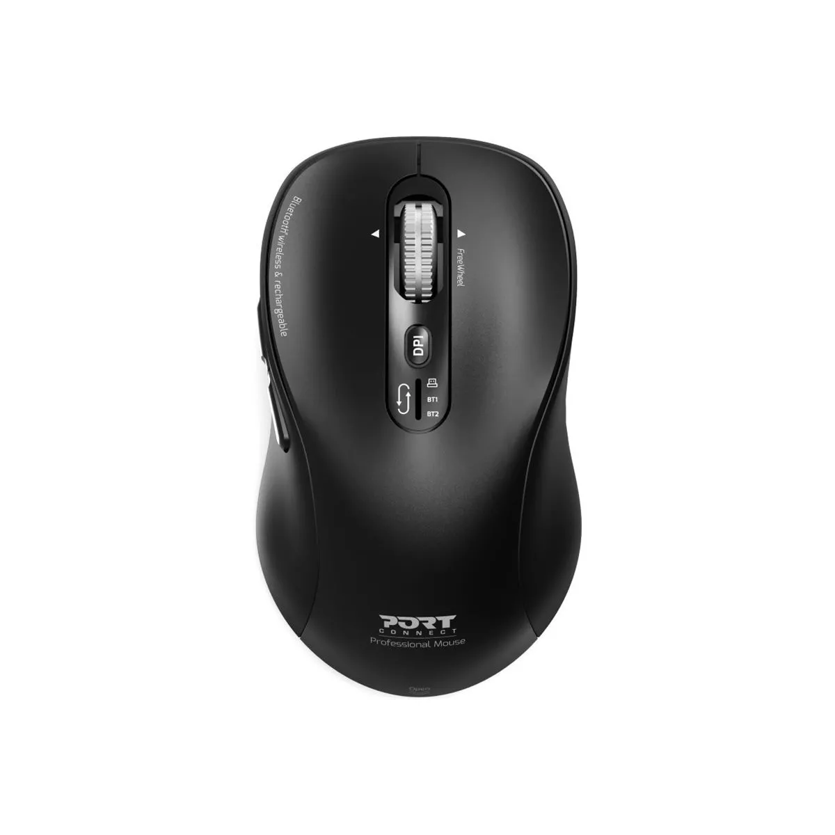 Port Connect 900707C Wireless Egér Bluetooth - Fekete (900707C)