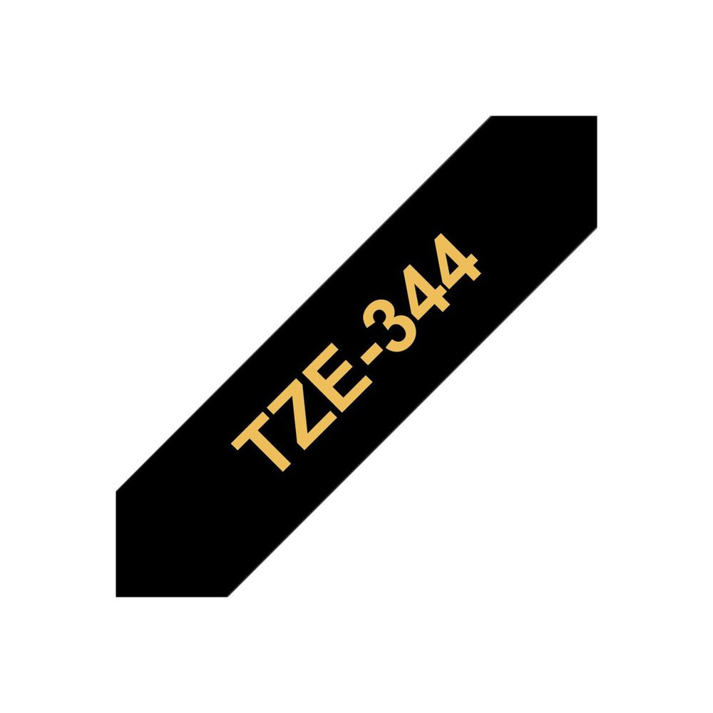Brother TZe-344 - 18 mm - gold on black (TZE344)
