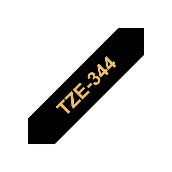 Brother TZe-344 етикетна лента Златен на черен фон