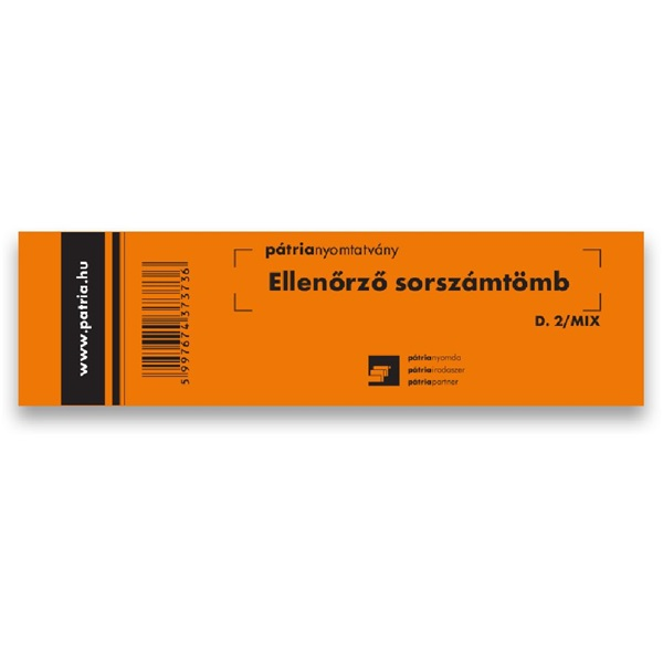 Ellenőrző sorszámtömb 100 lapos 146x40 mm vegyes (D.2/MIX)