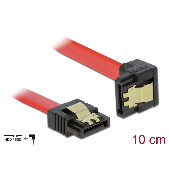Delock 6 Gb/s sebességet biztosító SATA-kábel egyenes csatlakozódugóval > lefelé néző SATA-csatlakoz (83976) (delock-83976)