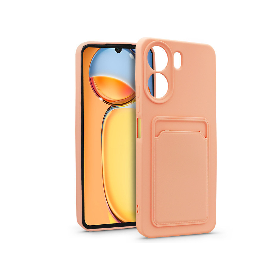 Xiaomi Redmi 13C szilikon hátlap kártyatartóval - Card Case - rózsaszín (HF262876)