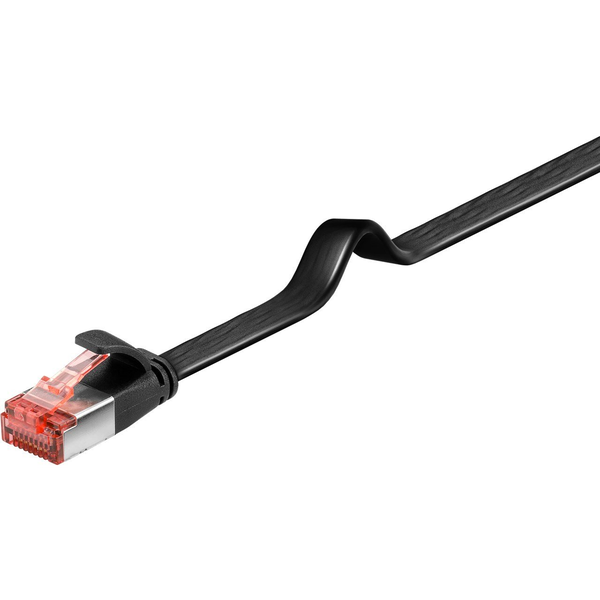 CAT 6 kabel krosowy płaski,U/FTP, czarny - Długość kabla 0.5 m