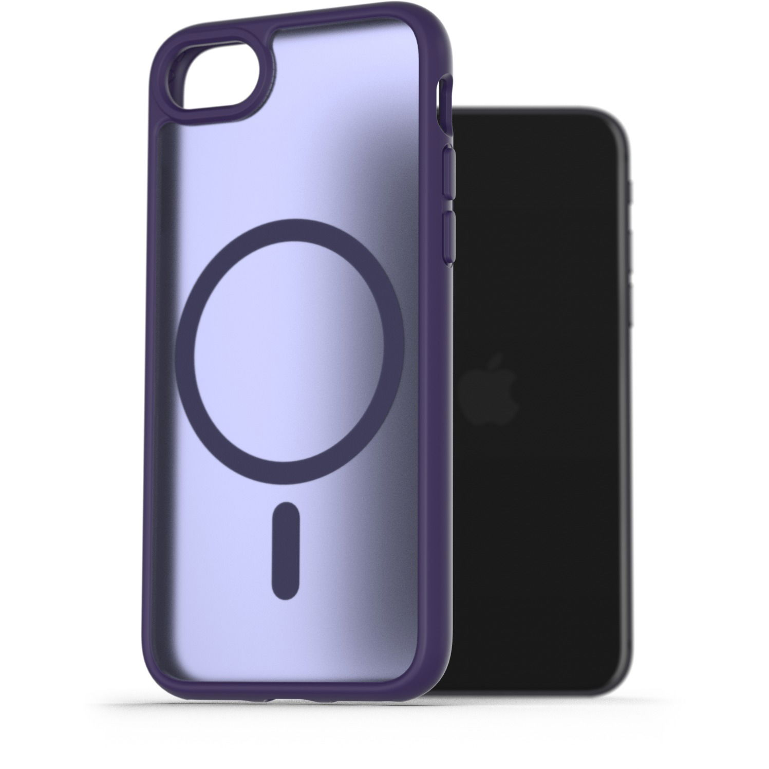 AlzaGuard Matte Case Compatible with Magsafe iPhone 7 / 8 / SE 2020 / SE 2022 sötétlila tok (AGD-PCMM69DU)