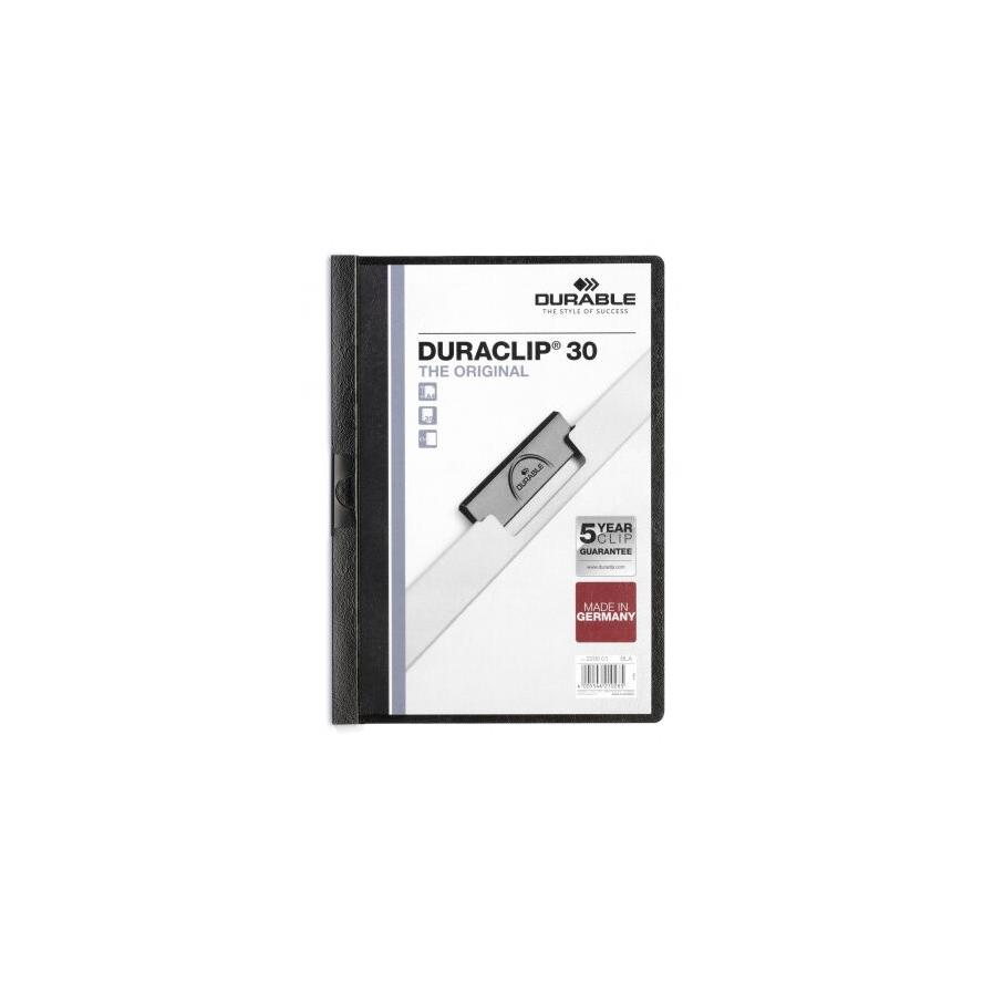 Durable Duraclip 30 A4 klipes gyorsfűző mappa - Fekete (220001)