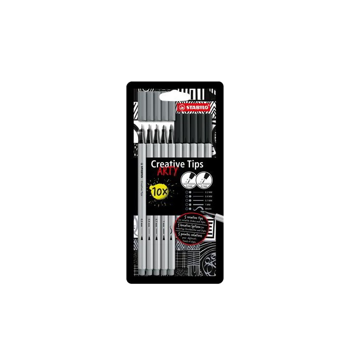 Stabilo Creative Tips ARTY Tűfilc készlet - Vegyes színek (10 db / csomag) (89/10-1-20)