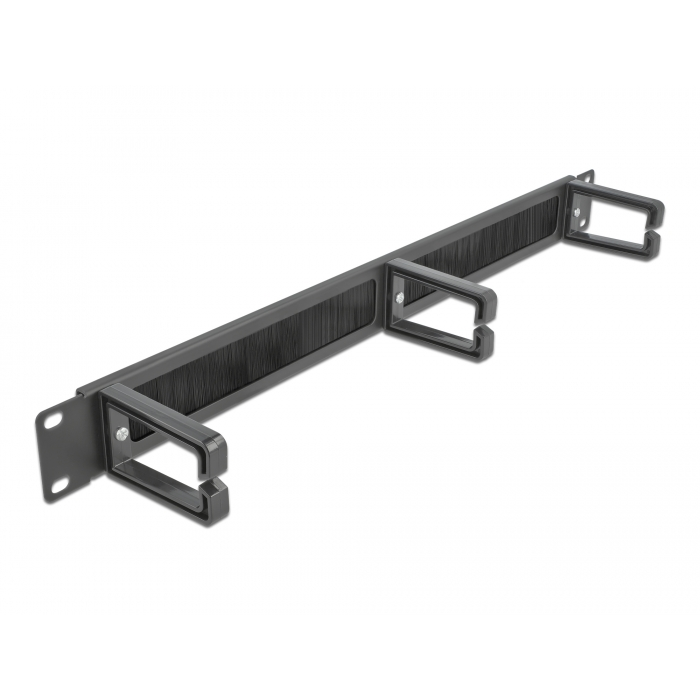 Delock 19 kábelrendező fésűs panel, 3 hurokkal 1U, fekete (66488) (66488)