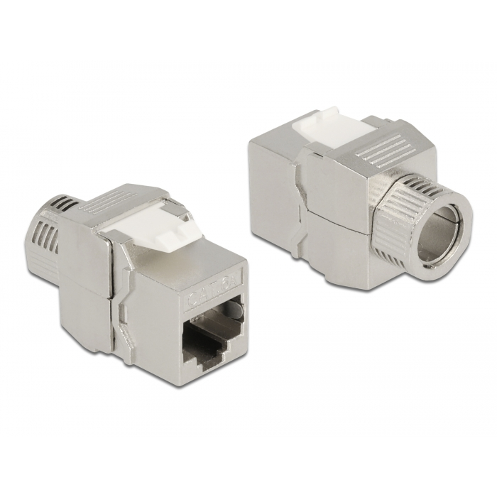 Delock Eszközmentes, borított Keystone modul RJ45 anya - LSA Cat.6A (87032) (87032)