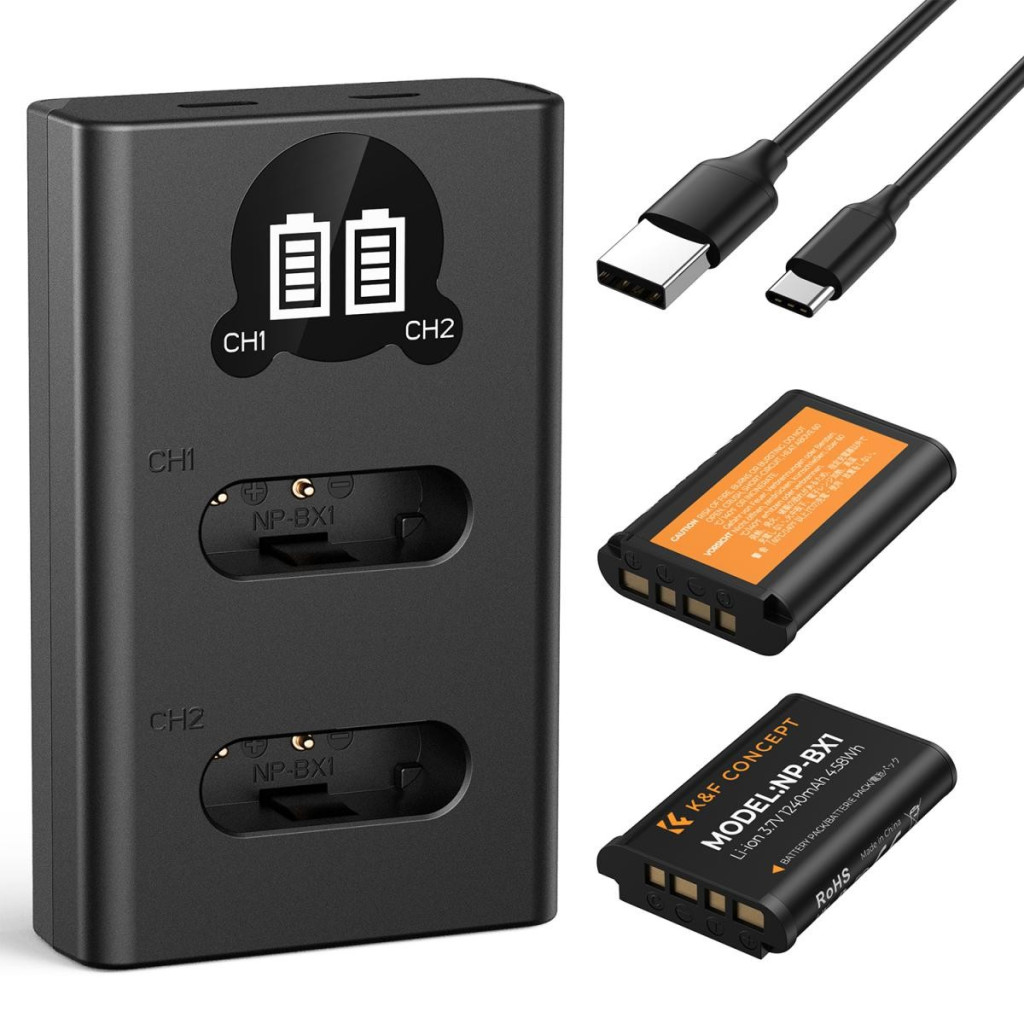 K-F CONCEPT NP-BX1 töltő + 2db NP-BX1 akkumulátor 1240mAh
