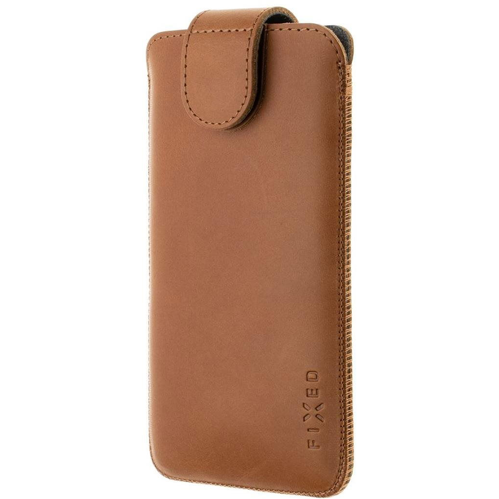 FIXED Posh 6XL univerzális valódi marhabőr tok barna (FIXPOM2-BRW-6XL) (FIXPOM2-BRW-6XL)