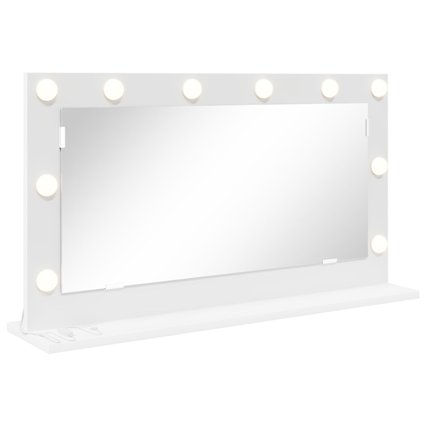 Oglindă de toaletă cu lumini LED Albă 80x45x18 cm