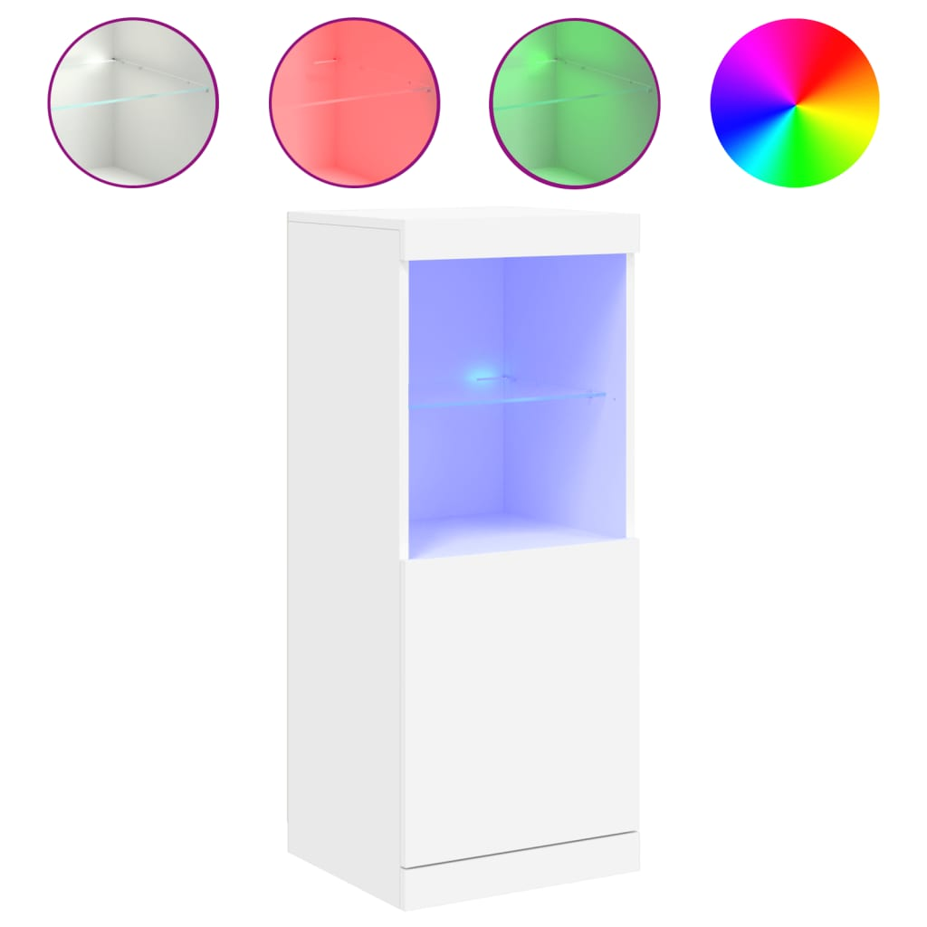 fehér tálalószekrény LED-világítással 41 x 37 x 100 cm (836686)